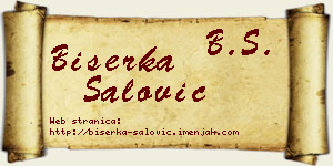 Biserka Šalović vizit kartica